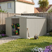 10 x 8FT Garden Shed Metal Apex Roof Outdoor Storage House With Free Foundation