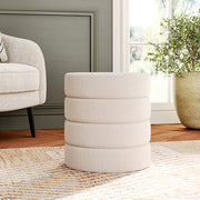 Round Footstool Teddy Dressing Table Stool Vanity Chair for Bedroom Living Room
