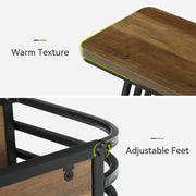 Industrial End Table 3-Tier Narrow Side Table with Storage Shelf for Living Room