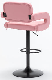 2 LARGE BAR STOOLS PLUSH SEAT GAS LIFT SWIVEL BREAKFAST KITCHEN BAR LARGE SEAT