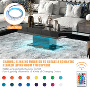 LED Coffee Table High Gloss Rectangle Center Table Modern Living Room Furniture
