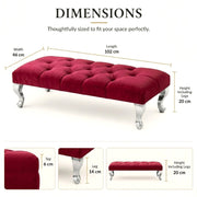 Velvet Footstool Ottoman Bench Padded Seat Stool Bedroom Living Room Sofa UK
