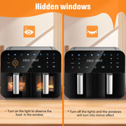 Air Fryer 9L Dual Basket 8 Program for Oil Free & Low Fat Healthy Cooking 2400W