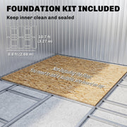 13 x 11ft Garden Shed Storage with Foundation Kit and Vents, Grey