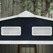 9 x 6FT Galvanised Garden Storage Shed with Sliding Door, Dark Grey