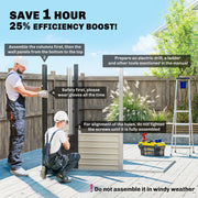 6.3 x 4.3FT Galvanised Metal Garden Shed with Lockable Door, Grey
