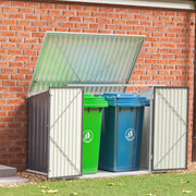 Outdoor Lockable Bike Shed Bicycle Tool Storage Box Garden Garbage Bin Shed GREY