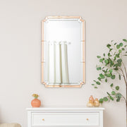 Rectangle Pink Glass Art Deco Wall Mirror 60cm x 100cm coloured glass vintage