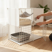 Indoor Metal Cat Cage, Cat Villa for Secure Play and Rest, for Kittens