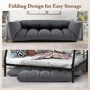 Foldable Floor Sofa Upholstered Recliner Chair W/Adjustable Backrest