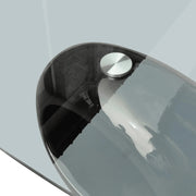 WALPLUS Oval Glass Coffee Table High Gloss Black Modern Sofa Centre Piece