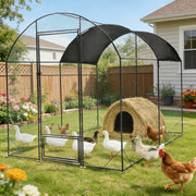 2X3M Walk In Chicken Run Coop Large Outdoor Pen Metal Duck Hen Poultry Cage Shed