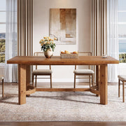 63-Inch Solid Wood Dining Table Modern Rectangular Kitchen Table for 4-6 People