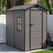 Weatherproof Plastic Garden Shed 4X6ft Outdoor Tool Storage House with Window