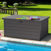 350L Outdoor Garden Storage Box Metal Steel Chest Cushion Shed Patio Container