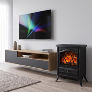 Electric Fireplace Heater Adjustable Flame Brightness 900/1800W Freestanding