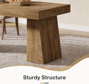 140cm Rectangular Dining Table Farmhouse Wooden Kitchen Table for 4-6 Person