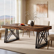 160cm Rectangular Dining Table for 4-6 Farmhouse Kitchen Table for Dining Room