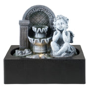 Feng Shui Water Feature Angel Indoor Tabletop LED Fountain Waterfall Home Decor