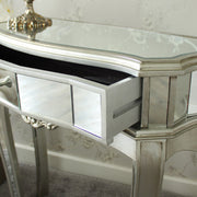 Ornate mirrored half moon console table living room hallway demi lune furniture