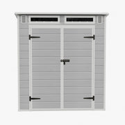 6X4FT Plastic Garden Storage Shed Outdoor Tool House With Floor & Lockable Doors