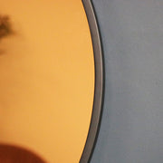 Round smoked copper glass wall mirror retro vintage modern wall art display
