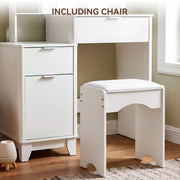 Dressing Table With Drawers Mirror Stool Set Makeup Desk Vanity Table Bedroom
