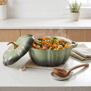Pumpkin Shaped Enameled Cast Iron Casserole Pot with Lid Halloween Dutch Oven