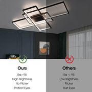 Pendant Lamp Ceiling Lights Room Chandelier Living Light Black Frame with Remote
