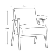 Gallery Neyland Armchair Natural Linen Fabric Solid Wood Frame Beige Chair