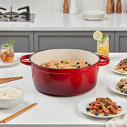 26cm Cast Iron Casserole Dish Pot w/Lid Dutch Oven 5L Enameled Stew Pot Stockpot