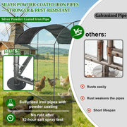 2X3M Walk In Chicken Run Coop Large Outdoor Pen Metal Duck Hen Poultry Cage Shed
