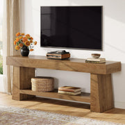 63-Inch Modern Wooden TV Stand with Open Storage Shelf for 55/60/65/70-Inch TVs