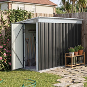 4 x 9ft Lean to Garden Metal Shed Ventilated Tool Storage House Waterproof Sheds