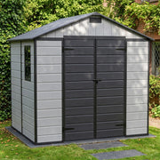Plastic Garden Shed 8x4FT 8x6FT 8x8FT Apex Roof Outdoor Storage Sheds Tool Box