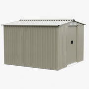 8 x 8ft Metal Garden Shed Glitter Finish Outdoor Storage House with Foundation