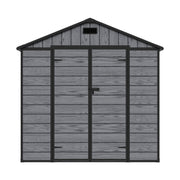 Plastic Sheds Outdoor Garden Shed 8x4FT Wood Grain Utility Tool Storage House