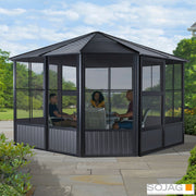 Sojag Charleston 12ft x 12ft (3.67 x 3.67m) Aluminium Frame Solarium With Galvan
