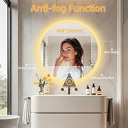 Bluetooth Bathroom LED Mirror Illuminated With Smart Touch Sensor Button Fogless