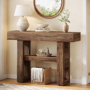 105cm Farmhouse Console Table, 2-Tier Narrow Wooden Entryway Table for Hallway