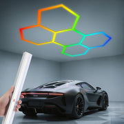 5 Hexagon LED Lighting Detailing Garage RGB Workshop Retail Car Showroom APP