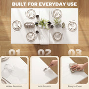 80-140 cm Folding Dining Table for 4-6 Drop Leaf Table White