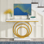 41-Inch Modern Console Table Narrow Gold Entryway Table for Hallway, Entrance