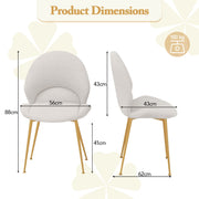 Dining Chairs Set of 2 Upholstered Accent Chairs w/ Curved Backrest