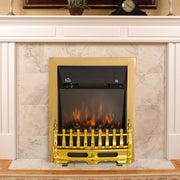 2000W Electric Fireplace Inset Fire Heater Realistic LED Coal Flame Effect Gold