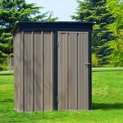 Brown Metal Steel Garden Shed 3x5ft Storage Sheds Lockable Outdoor Tool House