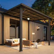 Aluminium Lean to Gazebo Outdoor Metal Harodtop Wall-Mounted Heavy Duty Pergolas