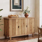 Farmhouse Solid Wood Sideboard Buffet Cabinet with 3 Doors & Storage for Kitchen