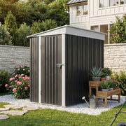 4ft x 6ft Lean to Garden Shed Metal Steel Outdoor Storage Shed Small Tool House