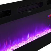 178cm White TV Stand Unit Cabinet with Electric Fireplace & 12 Colour LED Light